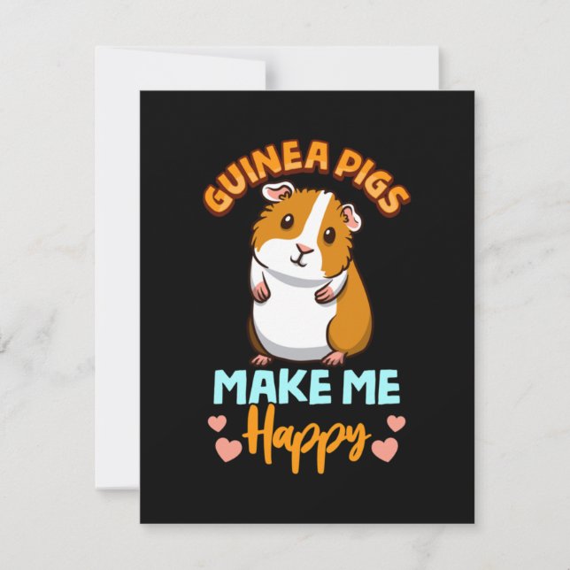 Carte De Remerciements Les Cochons De Guinée Adorables Me Rendent Heureux (Devant)