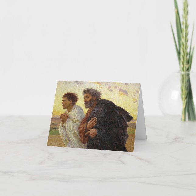 Carte De Remerciements Les disciples qui courent au sépulcre par Burnand (Devant)