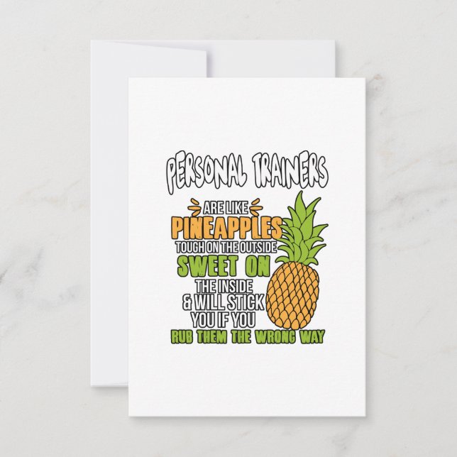 Carte De Remerciements Les Formateurs Personnels Sont Comme Des Ananas. (Devant)