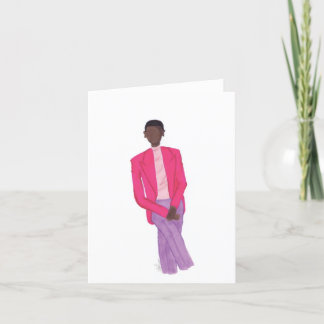 Carte De Remerciements Les Hommes Bien Habillés Portent Du Rose
