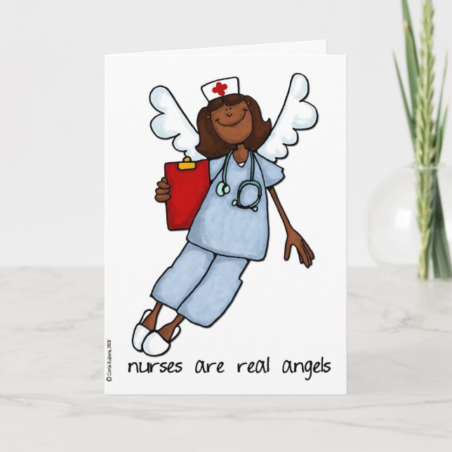 Carte De Remerciements les infirmières sont de vrais anges (Devant)