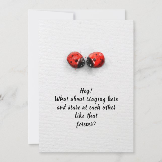 Carte De Remerciements Les insectes amoureux de la Saint Valentin (Devant)