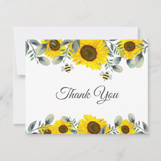 Carte De Remerciements Les jolies abeilles sur le Baby shower des tournes (Devant)