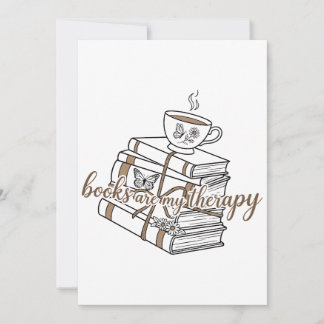 Carte De Remerciements Les livres sont ma thérapie Chemise Pile De Livres