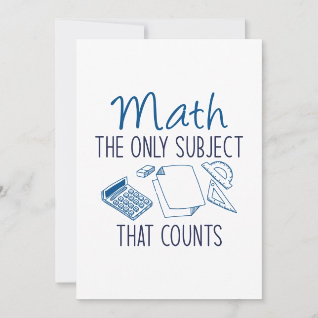 Carte De Remerciements Les Maths Le Seul Sujet Qui Compte (Devant)