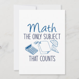 Carte De Remerciements Les Maths Le Seul Sujet Qui Compte