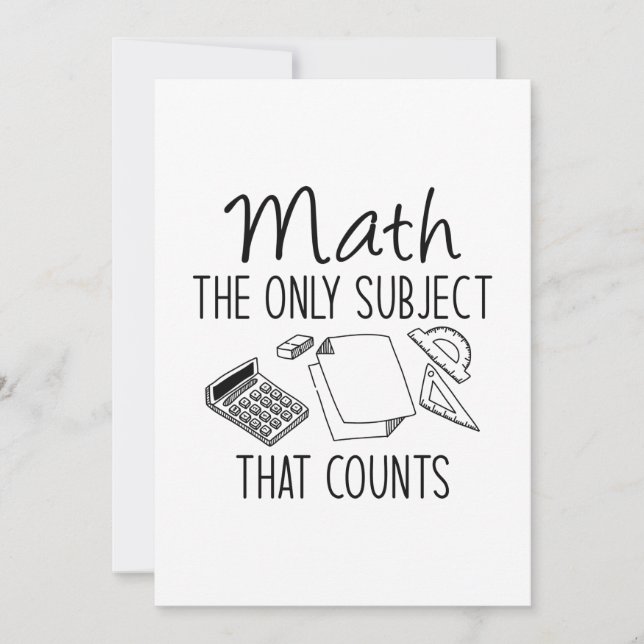 Carte De Remerciements Les Maths Le Seul Sujet Qui Compte (Devant)