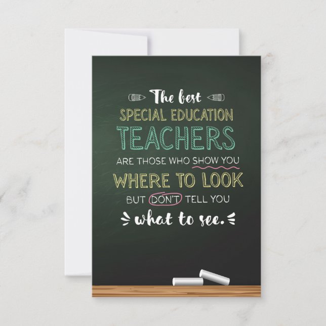 Carte De Remerciements Les meilleurs enseignants de l'éducation spéciale (Devant)