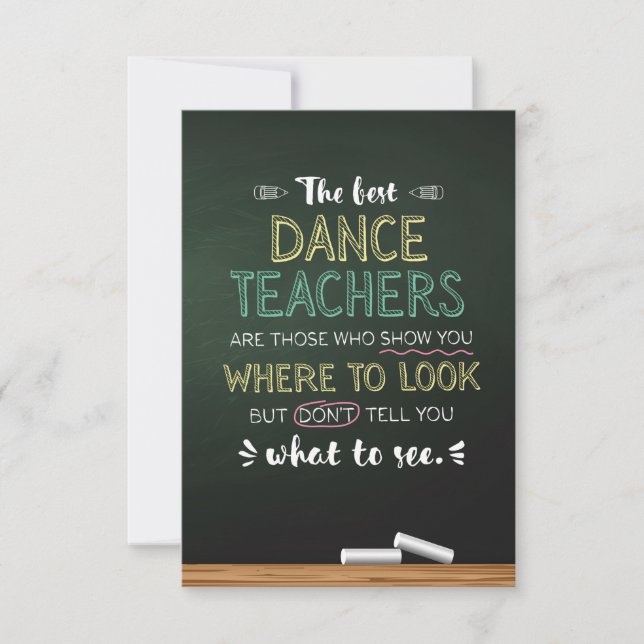 Carte De Remerciements Les meilleurs professeurs de danse (Devant)