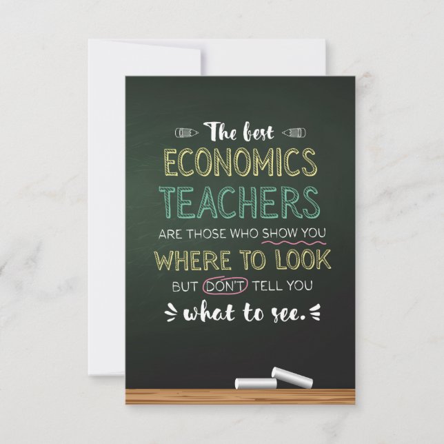 Carte De Remerciements Les meilleurs professeurs d'économie (Devant)