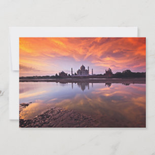 Carte De Remerciements Les monuments   Coucher de soleil de Taj Mahal