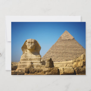 Carte De Remerciements Les monuments   Sphinx & Pyramide d'Egypte