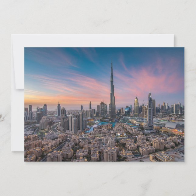 Carte De Remerciements Les monuments | Ville de Dubaï (Devant)