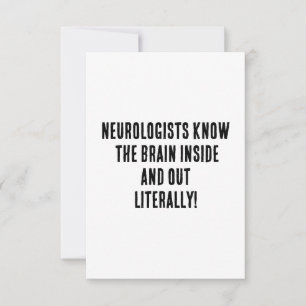 Carte De Remerciements Les neurologues connaissent le cerveau à l'intérie