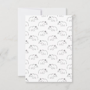 Carte De Remerciements Les ours mignons ont illustré le motif vintage