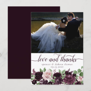 Carte De Remerciements Les passions de Moody   Photo Rose de vin violet s