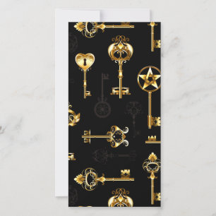 Carte De Remerciements Les Patters de Seamless avec Golden Keys