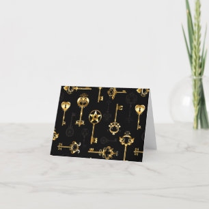 Carte De Remerciements Les Patters de Seamless avec Golden Keys