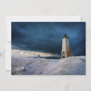 Carte De Remerciements Les phares   Frankfort Lighthouse Lake Michigan