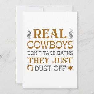 Carte De Remerciements Les vrais cowboys ne prennent pas de bains, ils to
