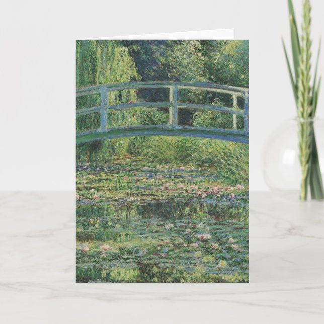 Carte De Remerciements L'étang À Eau, Peinture À L'Huile Paysagère, Monet (Devant)