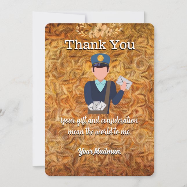 Carte De Remerciements Lettre chaude Carrier Mailman Postal Mail Carrier (Devant)