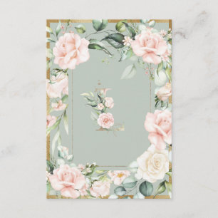 Carte De Remerciements LETTRE MONOGRAPHIQUE L Élégant Sage Vert Floral