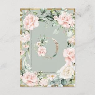 Carte De Remerciements LETTRE MONOGRAPHIQUE L Élégant Sage Vert Floral