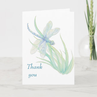 Carte De Remerciements Libellule Bleue Aquarelle Mariage Remerciements