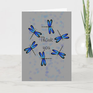 Carte De Remerciements libellules bleues II