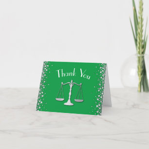 Carte De Remerciements Licence d'avocat Green Lver