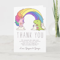 Licornes & Dinosaures Anniversaire Remerciements