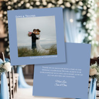 Light Dusty Blue Love Thanks Photo & Note Mariage