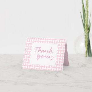 Carte De Remerciements Light pink Classic design Folded Thank You Card