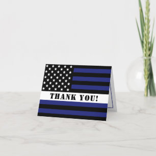 Carte De Remerciements Ligne blanche mince personnalisée USA Drapeau EMS