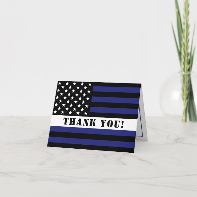 Carte De Remerciements Ligne blanche mince personnalisée USA Drapeau EMS  (Devant)