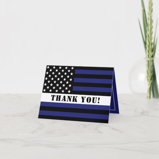 Carte De Remerciements Ligne blanche mince personnalisée USA Drapeau EMS  (Devant)