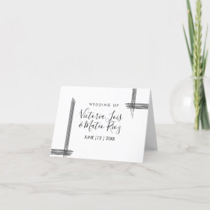 Carte De Remerciements Lignes Abstraites Noir Blanc Table De Mariage Mode