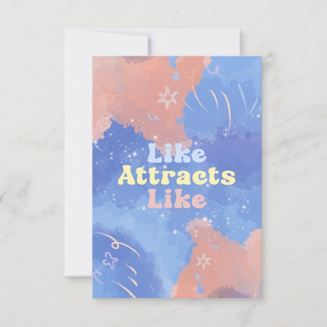 Carte De Remerciements Like attracts Like, Motivational, Positive Quote (Devant)