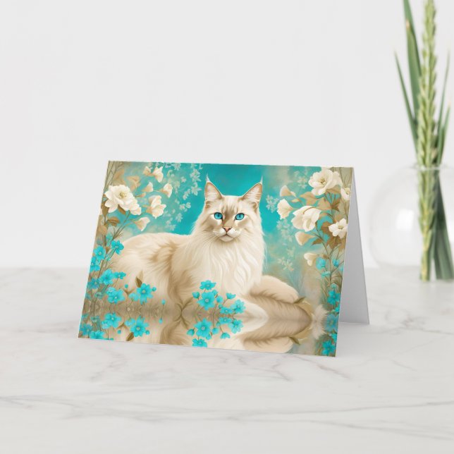 Carte De Remerciements Lilac Lynx Point Siamese Portrait Art (Devant)