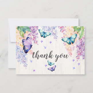 Carte de remerciements Lilac & Papillon