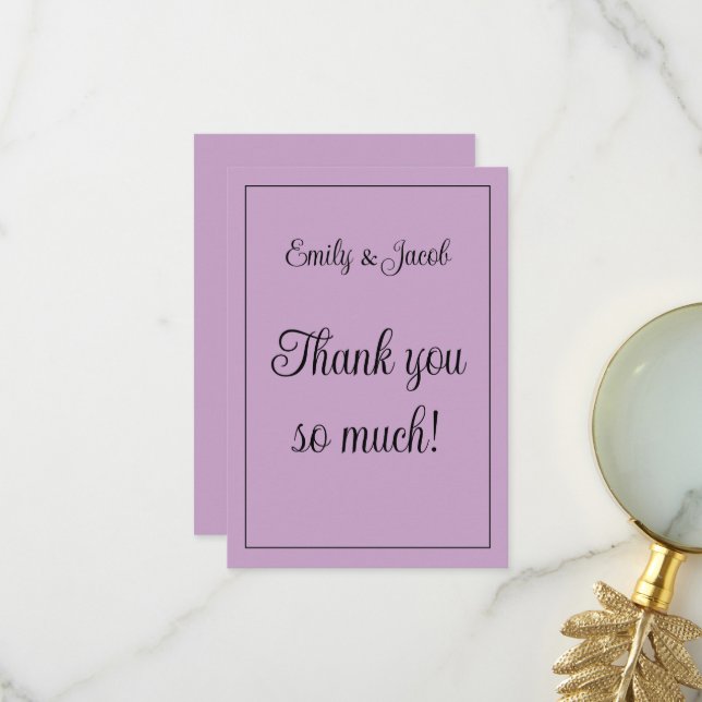 Carte De Remerciements Lilac personnalisé (Devant/Arrière en situation)