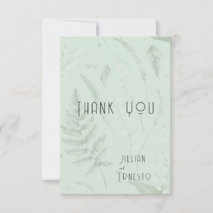 Carte De Remerciements Lily de Vallée avec des fougères Vert doux pers