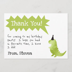 Carte De Remerciements L'invitation de dinosaure frappent du pied et