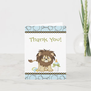 Carte de remerciements Lion bleu