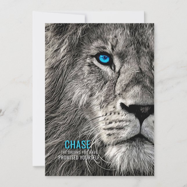 Carte De Remerciements Lion Chase tes rêves (Devant)