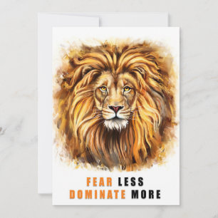 Carte De Remerciements Lion Fear Less Dominate More