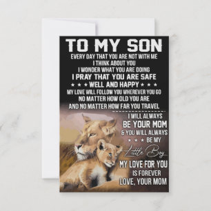 Carte De Remerciements Lion Lover À Mon Fils Lion