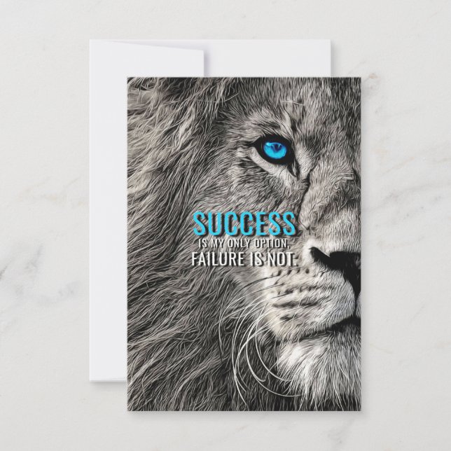 Carte De Remerciements Lion Lover Succès est ma seule option (Devant)