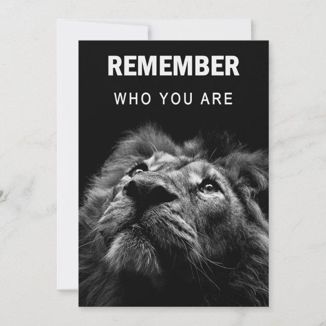 Carte De Remerciements Lion Se Rappelle Qui Vous Êtes (Devant)
